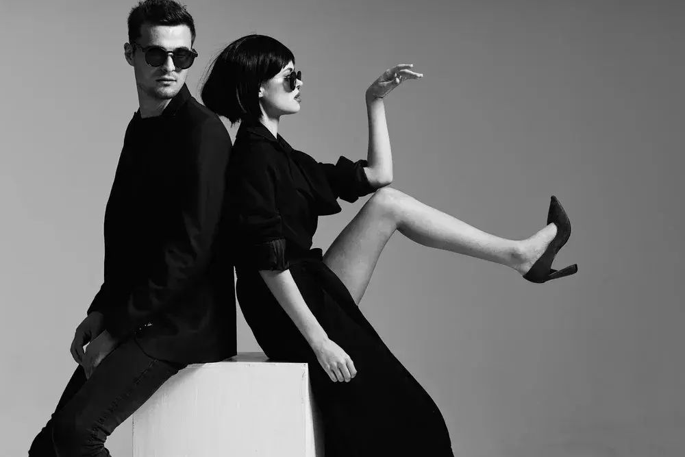 High-fashion editorial duo